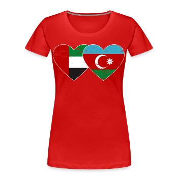 Émirats arabes unis Drapeau de l’Azerbaïdjan - T-shirt bio Premium Femme - rouge - Devant - Mia (176cm)