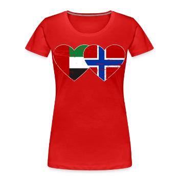 Émirats arabes unis Drapeau de la Norvège - T-shirt bio Premium Femme - rouge - Devant - Mia (176cm)