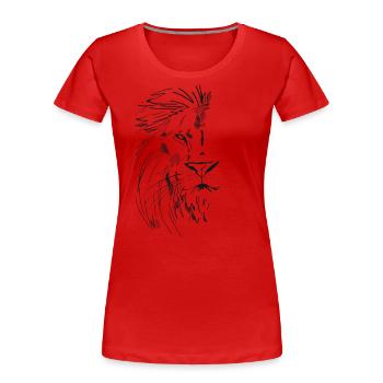 Lion le roi des animaux - T-shirt bio Premium Femme - rouge - Devant - Mia (176cm)