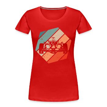 Vintage Retro Formula Car Racing Car III - Women's Premium Organic T-Shirt - red - Front - Mia (176cm)