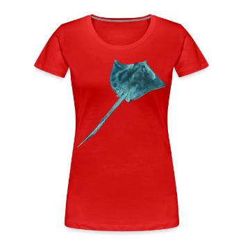 Rays with turquoise skin - Women's Premium Organic T-Shirt - red - Front - Mia (176cm)