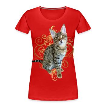 Tabby - T-shirt bio Premium Femme - rouge - Devant - Mia (176cm)