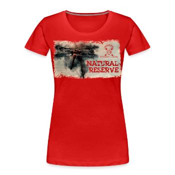 Serie "NATURSCHUTZGEBIET" - Odonate - Frauen Premium Bio T-Shirt - Rot - Vorne - Mia (176cm)