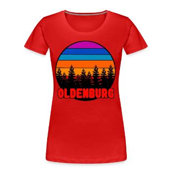 Oldenburg 04 - Women's Premium Organic T-Shirt - red - Front - Mia (176cm)