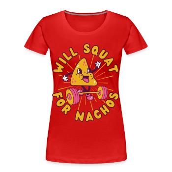 Nachos Fitness Nachos kawaii - T-shirt bio Premium Femme - rouge - Devant - Mia (176cm)