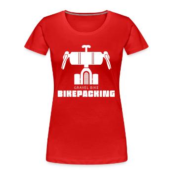 Bikepacking Gravelbike - Travel Bike on Tour - T-shirt bio Premium Femme - rouge - Devant - Mia (176cm)