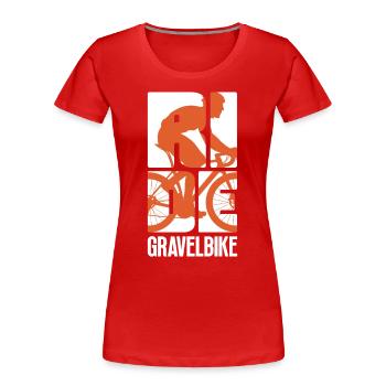 Ride Gravelbike - Radsport mit Fahrrad am Schotter - Frauen Premium Bio T-Shirt - Rot - Vorne - Mia (176cm)