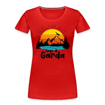 lago di garda - Frauen Premium Bio T-Shirt - Rot - Vorne - Mia (176cm)