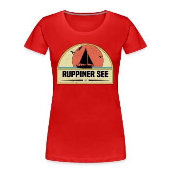 Ruppiner See - Frauen Premium Bio T-Shirt - Rot - Vorne - Mia (176cm)