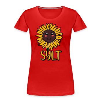 Sylt - Frauen Premium Bio T-Shirt - Rot - Vorne - Mia (176cm)