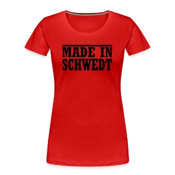made in schwedt - Frauen Premium Bio T-Shirt - Rot - Vorne - Mia (176cm)
