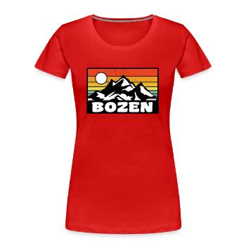 Bozen - Frauen Premium Bio T-Shirt - Rot - Vorne - Mia (176cm)