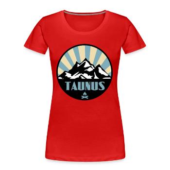 Taunus - Frauen Premium Bio T-Shirt - Rot - Vorne - Mia (176cm)