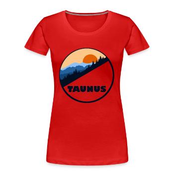 Taunus - Frauen Premium Bio T-Shirt - Rot - Vorne - Mia (176cm)
