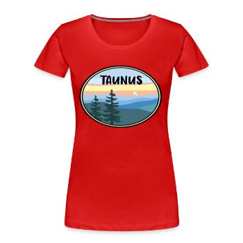 Taunus Landschaft - Frauen Premium Bio T-Shirt - Rot - Vorne - Mia (176cm)