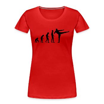Evolution Kickboxen, MMA, Kampfsport - Frauen Premium Bio T-Shirt - Rot - Vorne - Mia (176cm)