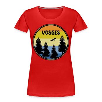 Vosges - T-shirt bio Premium Femme - rouge - Devant - Mia (176cm)