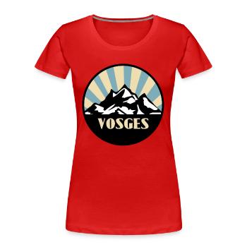 Vosges - T-shirt bio Premium Femme - rouge - Devant - Mia (176cm)