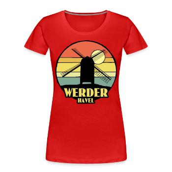werder havel - Frauen Premium Bio T-Shirt - Rot - Vorne - Mia (176cm)