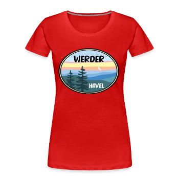 Werder Havel - Frauen Premium Bio T-Shirt - Rot - Vorne - Mia (176cm)