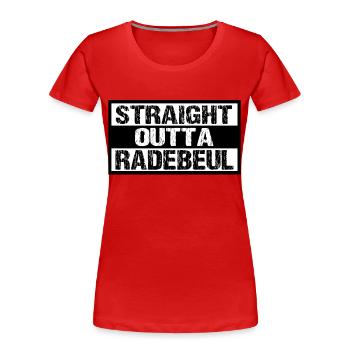 Radebeul - Frauen Premium Bio T-Shirt - Rot - Vorne - Mia (176cm)