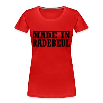 Radebeul - Frauen Premium Bio T-Shirt - Rot - Vorne - Mia (176cm)