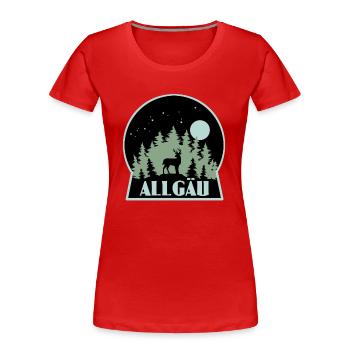 Allgäu - Frauen Premium Bio T-Shirt - Rot - Vorne - Mia (176cm)