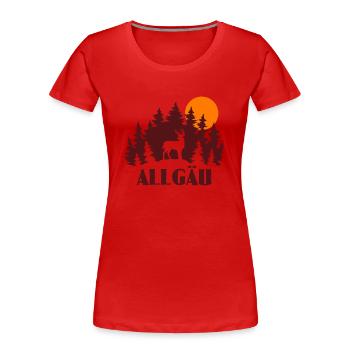 Allgäu - Frauen Premium Bio T-Shirt - Rot - Vorne - Mia (176cm)