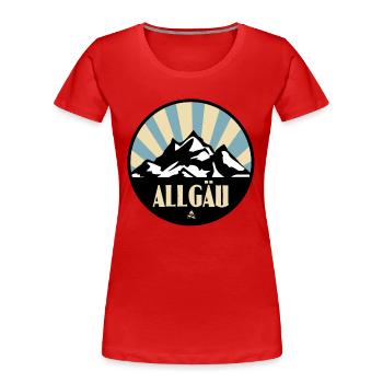 Allgäu - Frauen Premium Bio T-Shirt - Rot - Vorne - Mia (176cm)