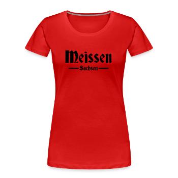 Meißen - Frauen Premium Bio T-Shirt - Rot - Vorne - Mia (176cm)