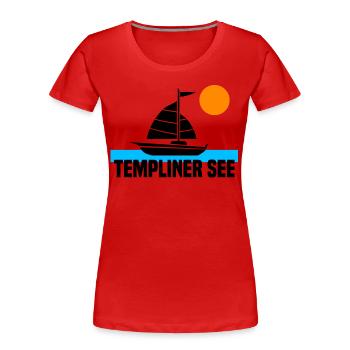 Templiner See - Frauen Premium Bio T-Shirt - Rot - Vorne - Mia (176cm)