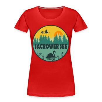 Sacrower See - Frauen Premium Bio T-Shirt - Rot - Vorne - Mia (176cm)
