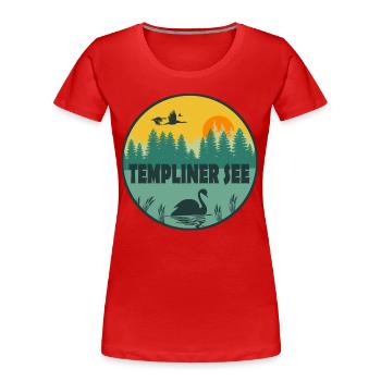 Templiner See - Frauen Premium Bio T-Shirt - Rot - Vorne - Mia (176cm)