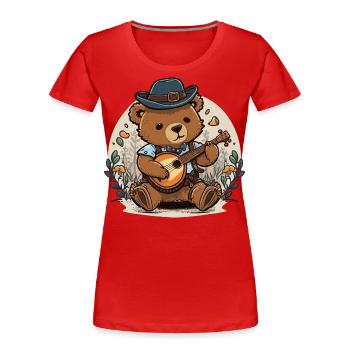 Cueilleur d’ours - T-shirt bio Premium Femme - rouge - Devant - Mia (176cm)
