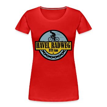 Havel Radweg - Frauen Premium Bio T-Shirt - Rot - Vorne - Mia (176cm)