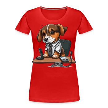 Exécutif canin - T-shirt bio Premium Femme - rouge - Devant - Mia (176cm)