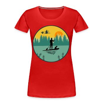 standup paddeln - Frauen Premium Bio T-Shirt - Rot - Vorne - Mia (176cm)