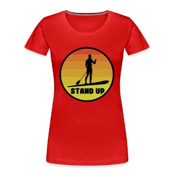 standup paddeln - Frauen Premium Bio T-Shirt - Rot - Vorne - Mia (176cm)
