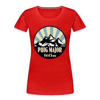 Mallorca PUIG MAJOR - Frauen Premium Bio T-Shirt - Rot - Vorne - Mia (176cm)