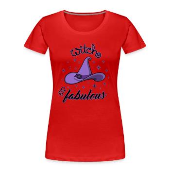 Sorcière et fabuleuse - T-shirt bio Premium Femme - rouge - Devant - Mia (176cm)