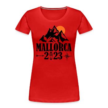 Mallorca 2023 - Frauen Premium Bio T-Shirt - Rot - Vorne - Mia (176cm)