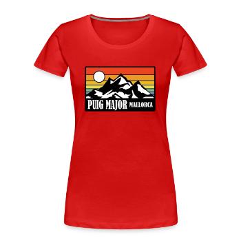 Mallorca PUIG MAJOR - Frauen Premium Bio T-Shirt - Rot - Vorne - Mia (176cm)