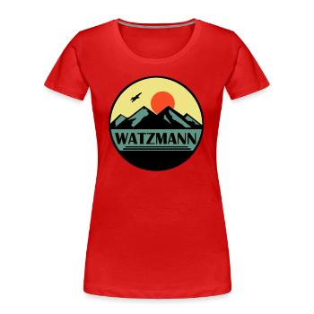 Watzmann - Frauen Premium Bio T-Shirt - Rot - Vorne - Mia (176cm)