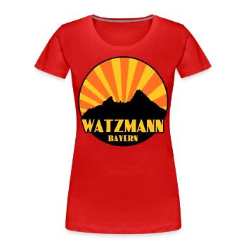 Watzmann - Frauen Premium Bio T-Shirt - Rot - Vorne - Mia (176cm)
