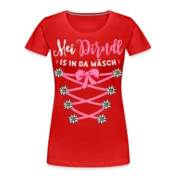 Trachtenshirt Damen Trachten T-Shirt Dirndl Ersatz - Frauen Premium Bio T-Shirt - Rot - Vorne - Mia (176cm)