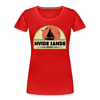 Hvide Sande Dänemark - Frauen Premium Bio T-Shirt - Rot - Vorne - Mia (176cm)