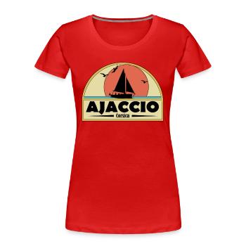 Ajaccio - Women's Premium Organic T-Shirt - red - Front - Mia (176cm)