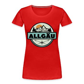 Allgäu - Frauen Premium Bio T-Shirt - Rot - Vorne - Mia (176cm)