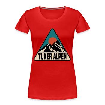 Tuxer Alpen - Frauen Premium Bio T-Shirt - Rot - Vorne - Mia (176cm)