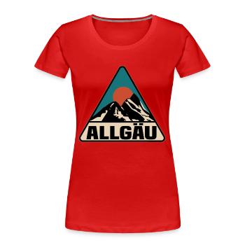 Allgäu - Frauen Premium Bio T-Shirt - Rot - Vorne - Mia (176cm)